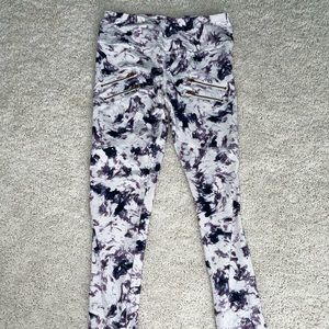 Barley tie die leggings with zippers